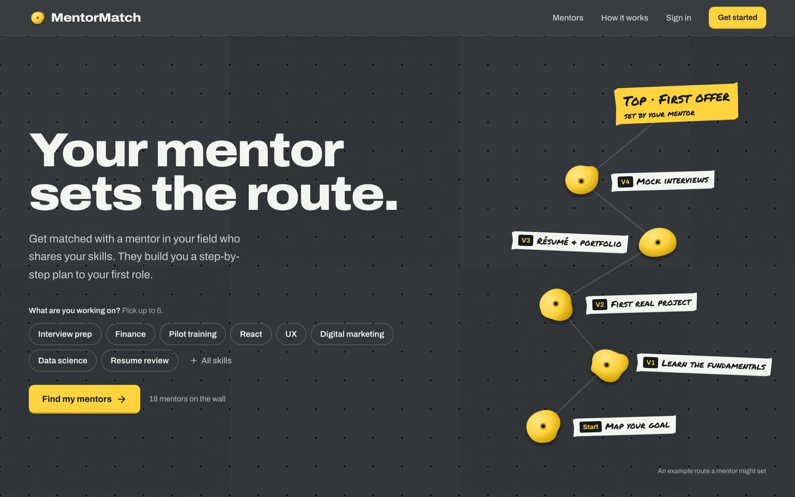 New MentorMatch platform homepage